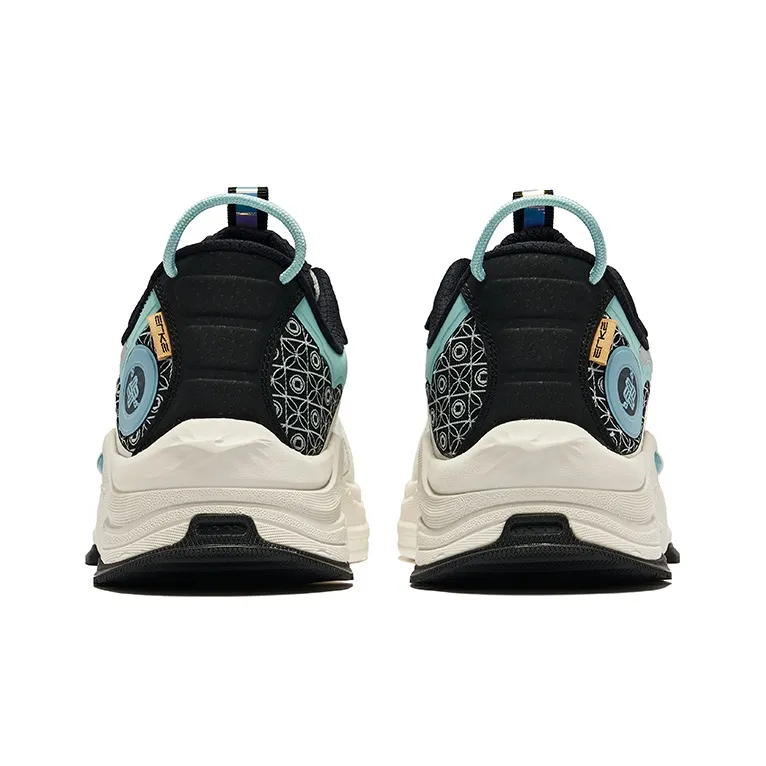 Erke Anti Slip Wear Resistant Low Top Running Shoes Men's Microcrystal White Delight Light Blue-3