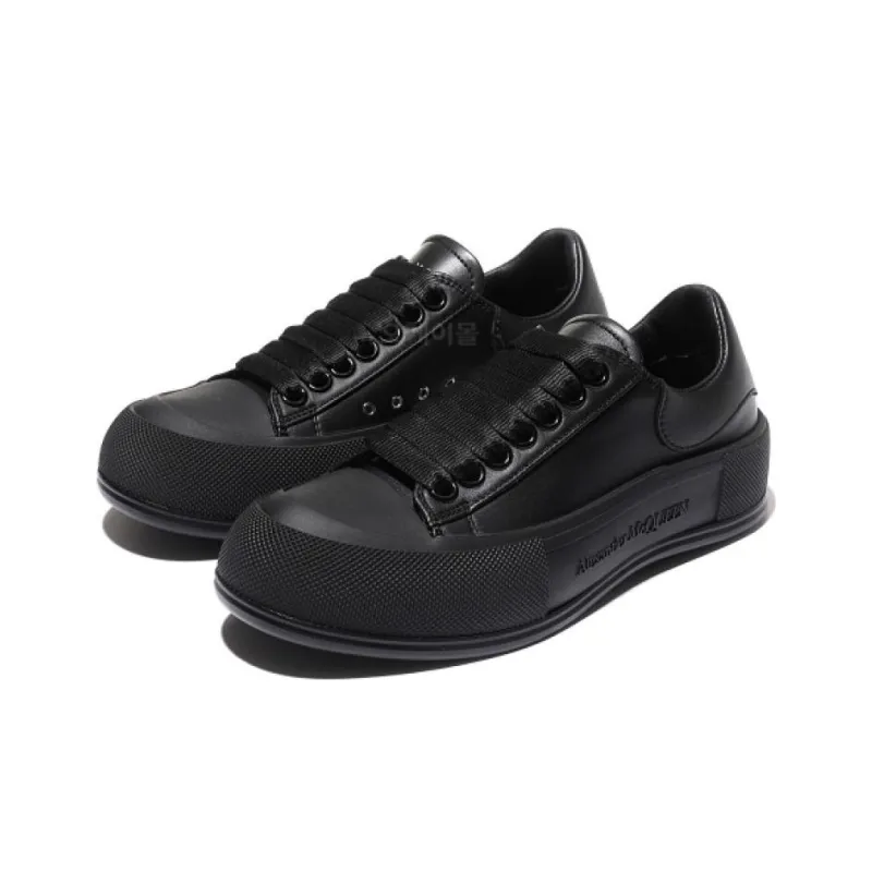 Alexander McQueen Deck Plimsoll Low 'Triple Black' Women's-1