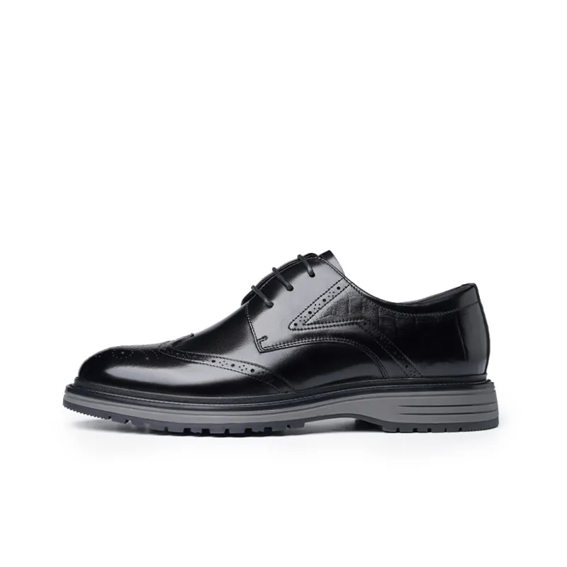 LAORENTOU Dress Shoes Men Low Top Brown-0