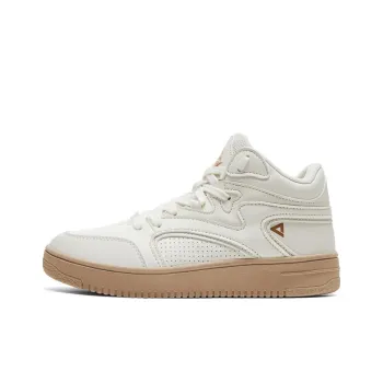PEAK Warm Cushioning Coverage Wear Resistant High Top Skateboard Shoes Women's Ecru Winter Japan Version
