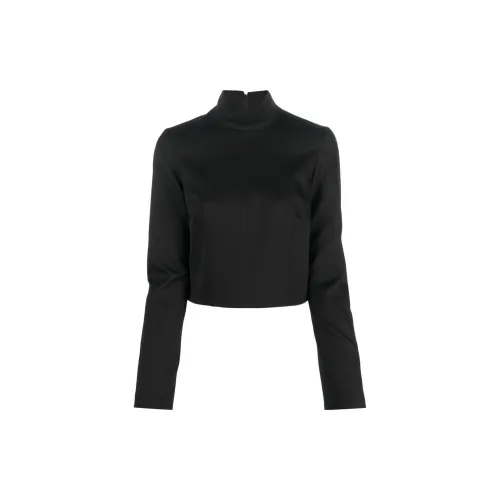 MM6 Maison Margiela Cropped High Neck Blouse