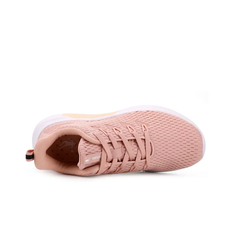 QIAODAN Anti-Slip Wear-Resistant Breathable Lightweight Low-Top Running Shoes Women's Pink White-1