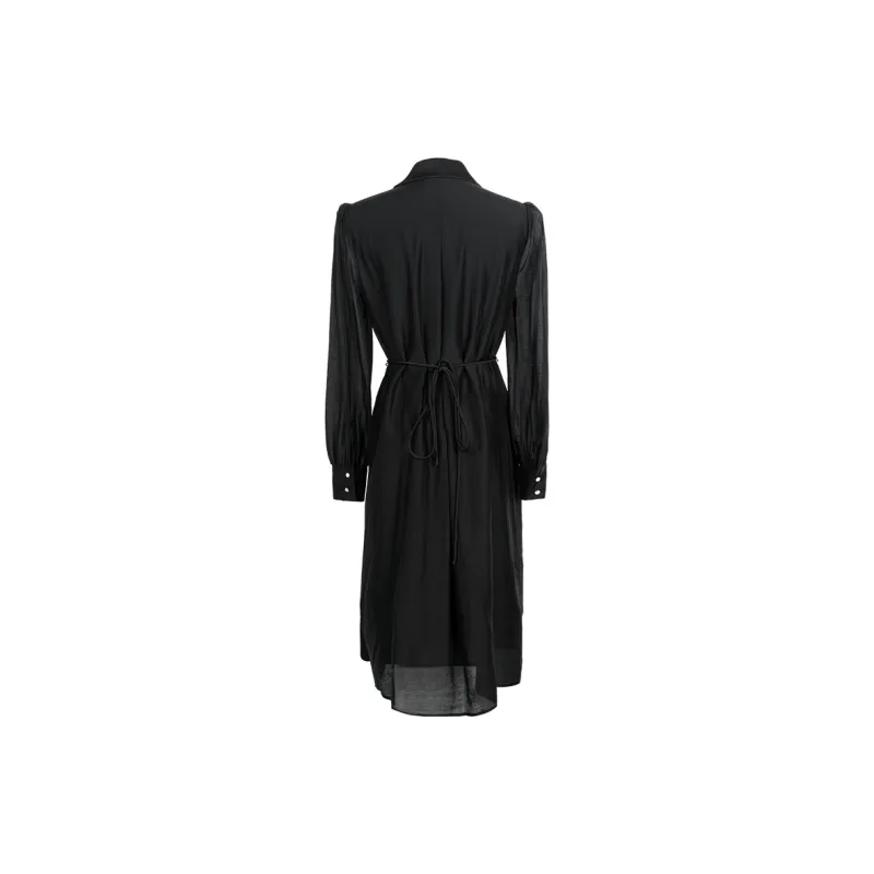MISSSHINE Long Sleeved Dresses Women's Black-1