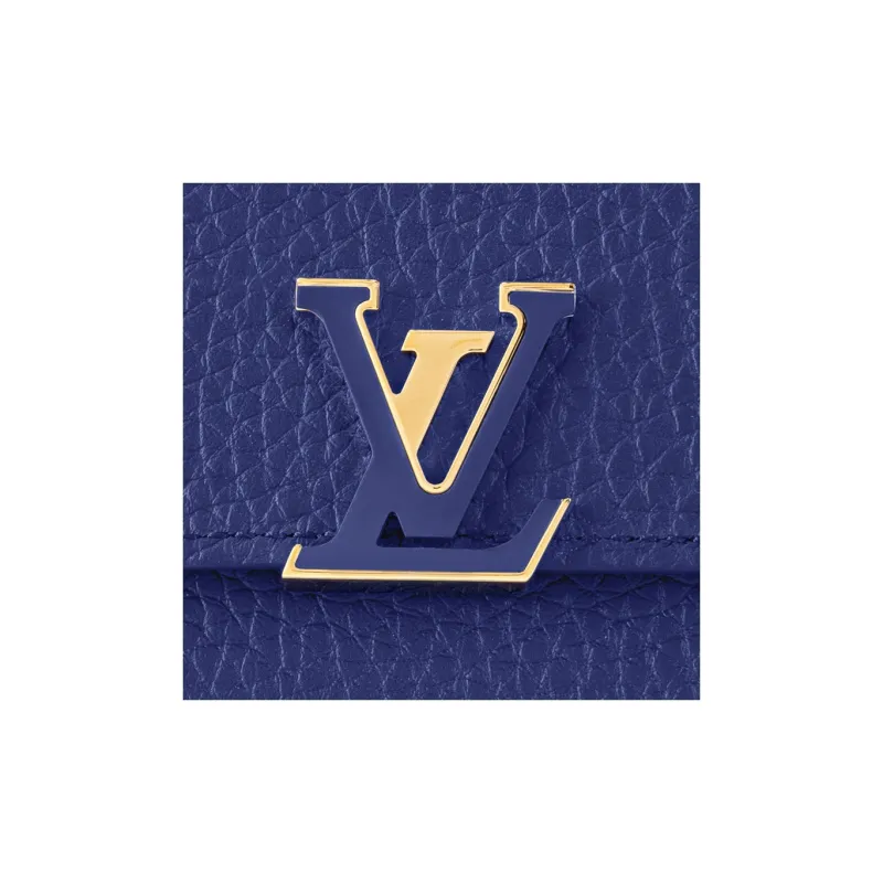 LOUIS VUITTON Capucines Taurillon Leather Capson Wallet Regular Women's Enamel Blue-4
