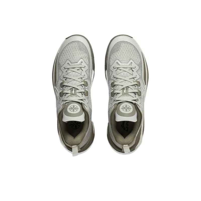 LiNing Liren 3 V2 Wild Whisper Cushioning Anti Slip And Wear Resistant Low Top Basketball Shoes Unisex Gray Green-3