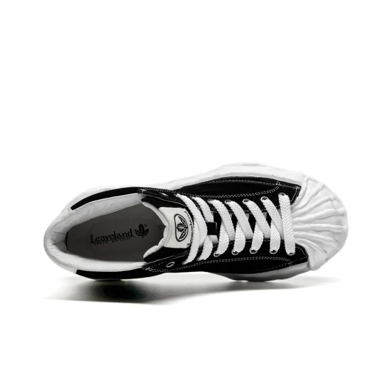 LEAVELAND Height Increasing Mid-Top Skateboard Shoes Unisex-13