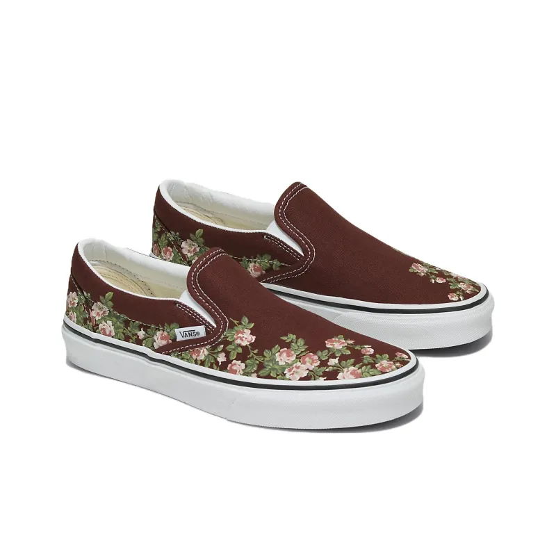 Vans Classic Slip On Wallflower Floral Shoes 'Bitter Chocolate'-1