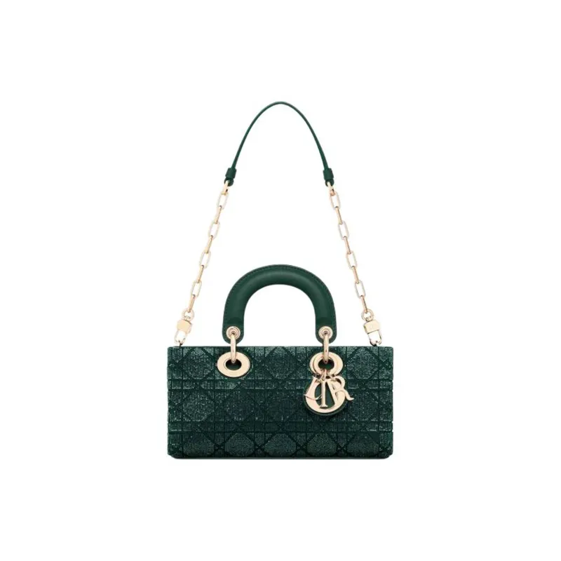 DIOR Lady D Joy Cotton Lady Dior Bag, Shoulder Bag, Crossbody Bag, Handbag Small Size Women's Green-1