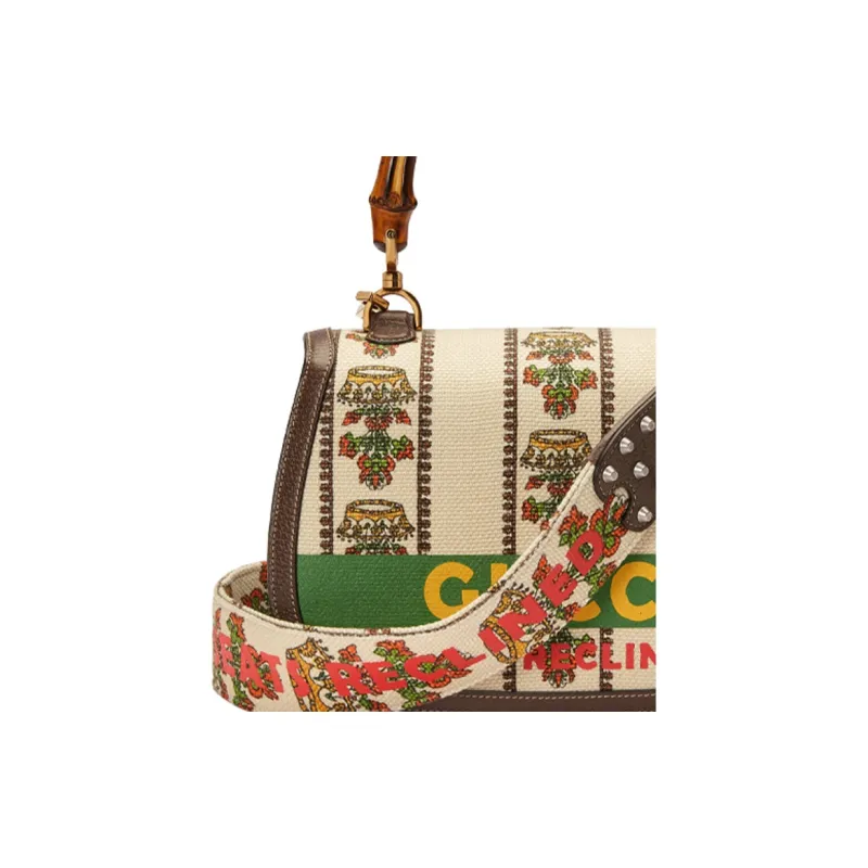 GUCCI Jacquard Fabric Shoulder Bag, Crossbody Bag, Handbag Medium Size Women's Ivory White/Brown-7