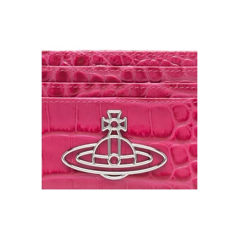 Vivienne Westwood Calfskin Wallet Regular Men's Bright Pink-3