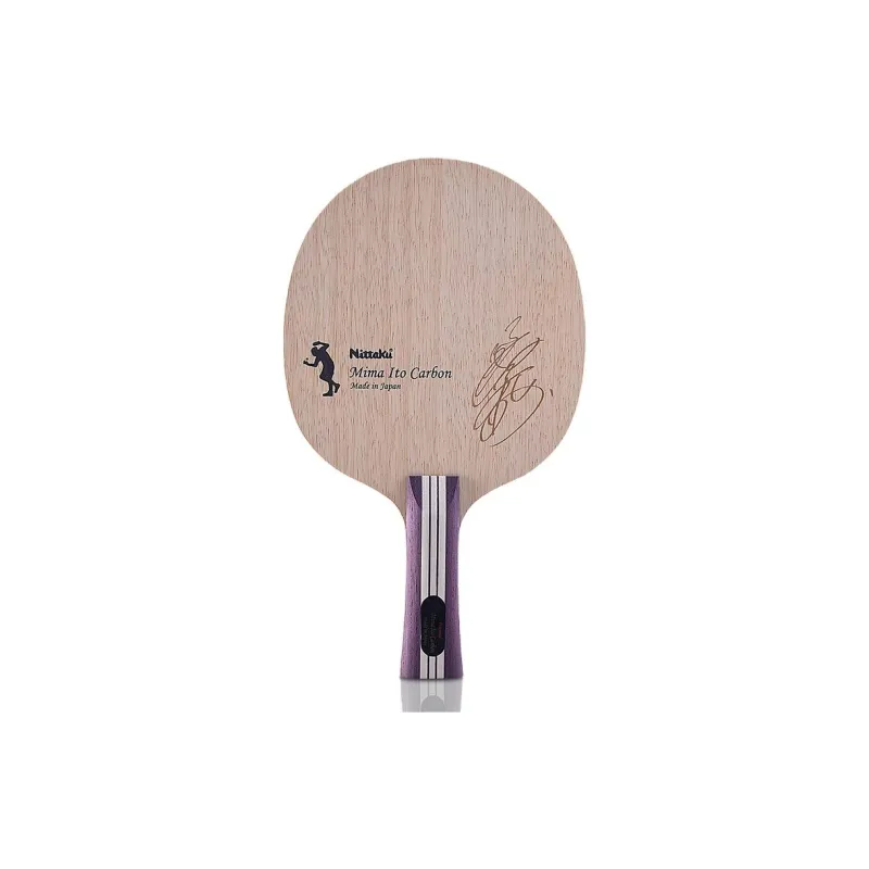 NITTAKU Ping Pong Paddles Unisex All Wood With Carbon Fiber Shakehand Grip-0
