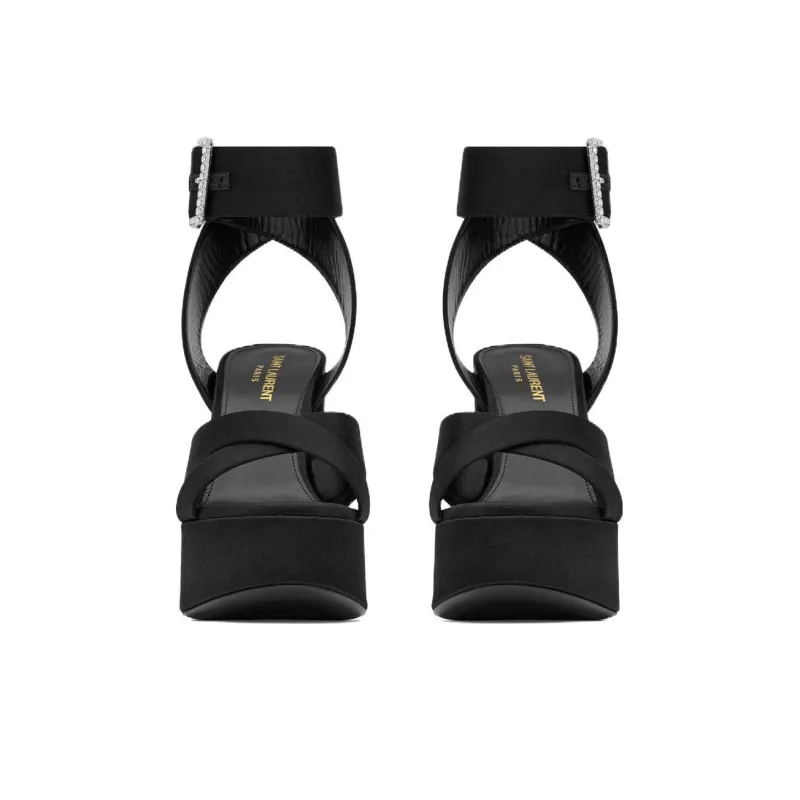 SAINT LAURENT Bianca Platform Sandals Black Women's-4
