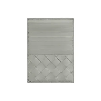 Bottega Veneta Intrecciato Sheepskin Card Holder Passport Holder Women's Agate Gray