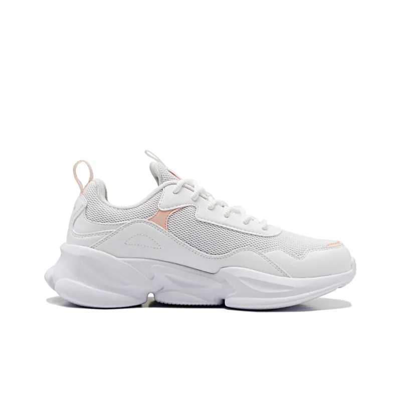 QIAODAN Anti Slip And Wear Resistant Breathable Low Top Running Shoes Women's Jordan White Enamel Pink-1