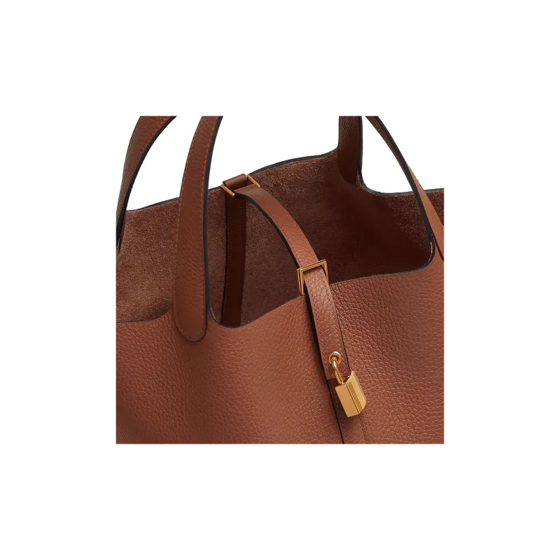 HERMES Picotin Lock Clemence Calfskin Basket Bag Handbag Bucket Bag Women's 6C Copper Pumpkin/Copper Red-3