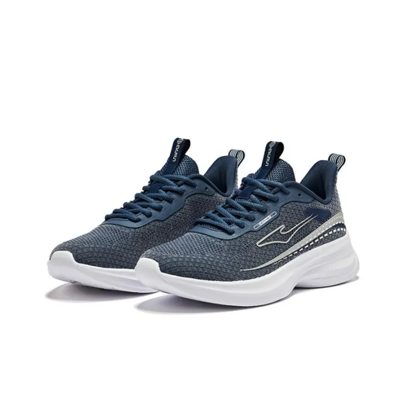 Erke Cushioning Rebound Low Top Running Shoes Men's Blue Silver-2