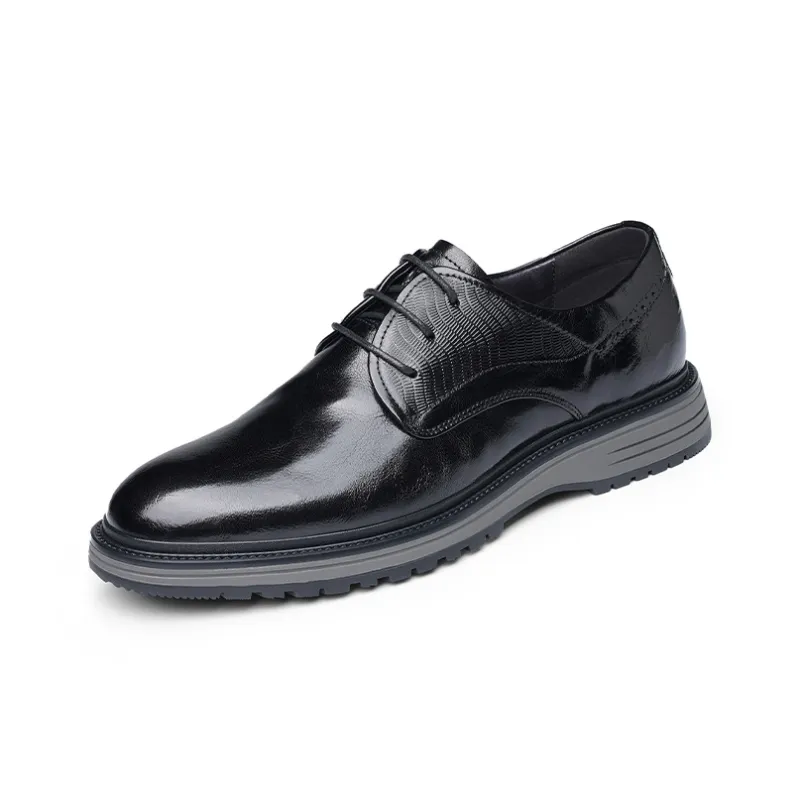LAORENTOU Dress Shoes Men Low Top Brown/Black-1