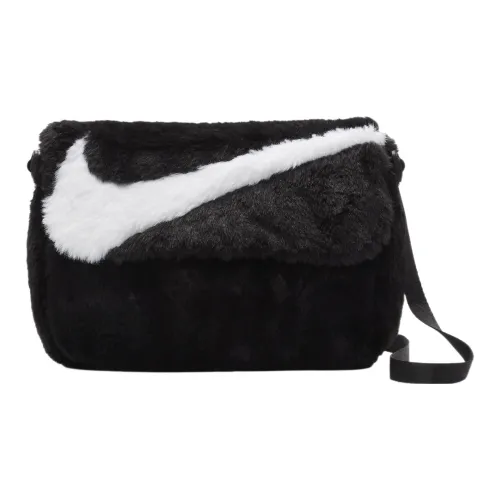 Nike Sportswear Futura 365 Faux Fur Crossbody Bag 1L Black/Black/White