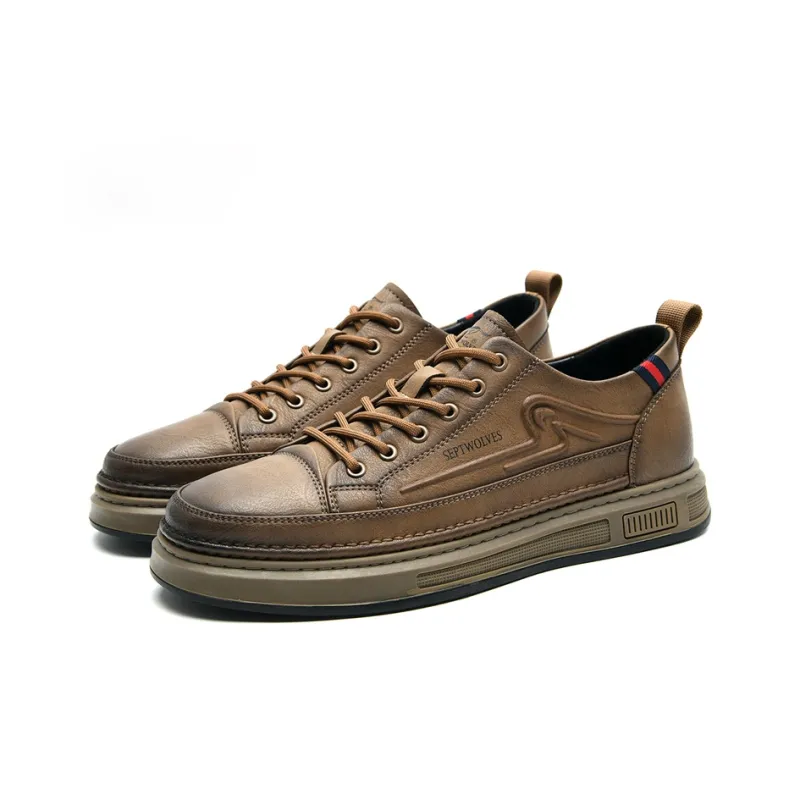 SEPTWOLVES Waterproof And Breathable Height Increasing Low-Top Skateboard Shoes Men's-2