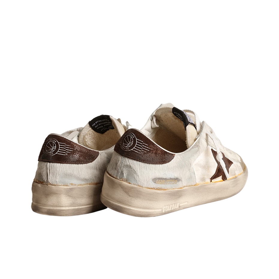 Golden Goose Stardan Pony Hair White Brown - POIZON