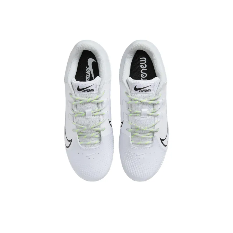 Nike Hyperdiamond 4 Durable Breathable Lightweight Low-Top Training Shoes GS White-3