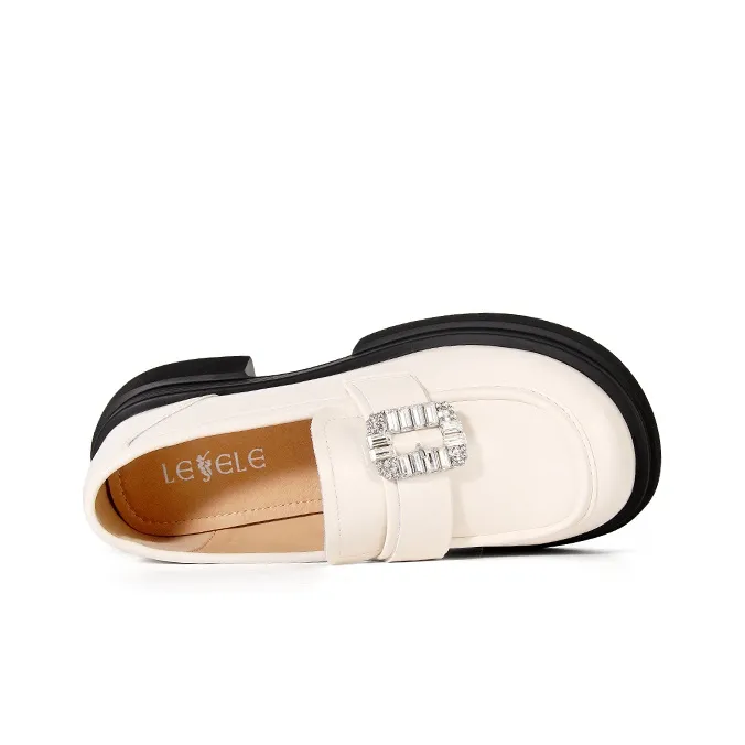 LESELE Loafers Women's Low Top Black/Beige-8