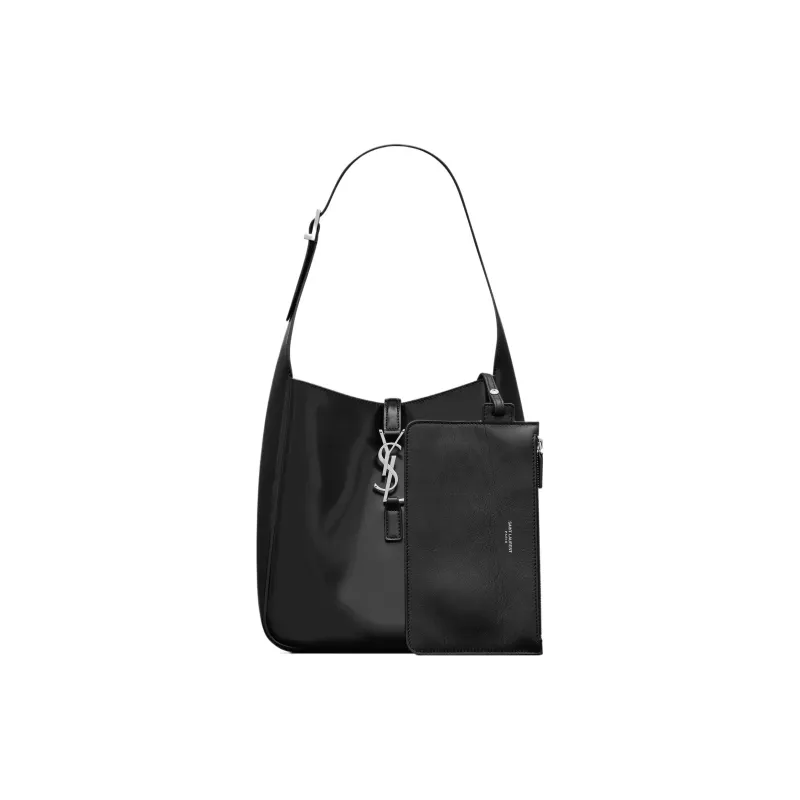 SAINT LAURENT Fabric HOBO Bag Shoulder Bag Women's Black-1