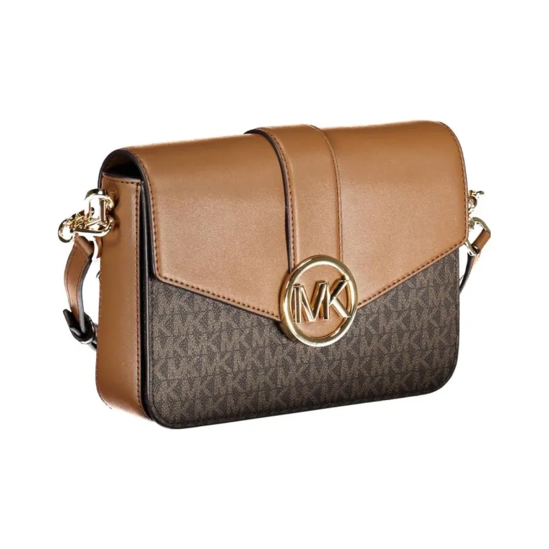 MICHAEL KORS Carmen Leather Handbag, Shoulder Bag, Crossbody Bag Medium Size Women's Brown-1