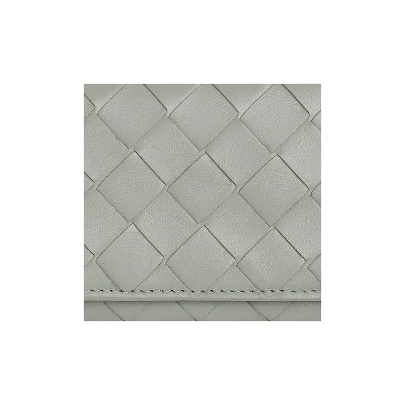 Bottega Veneta Lambskin Wallet Regular Women's Agate Gray-3