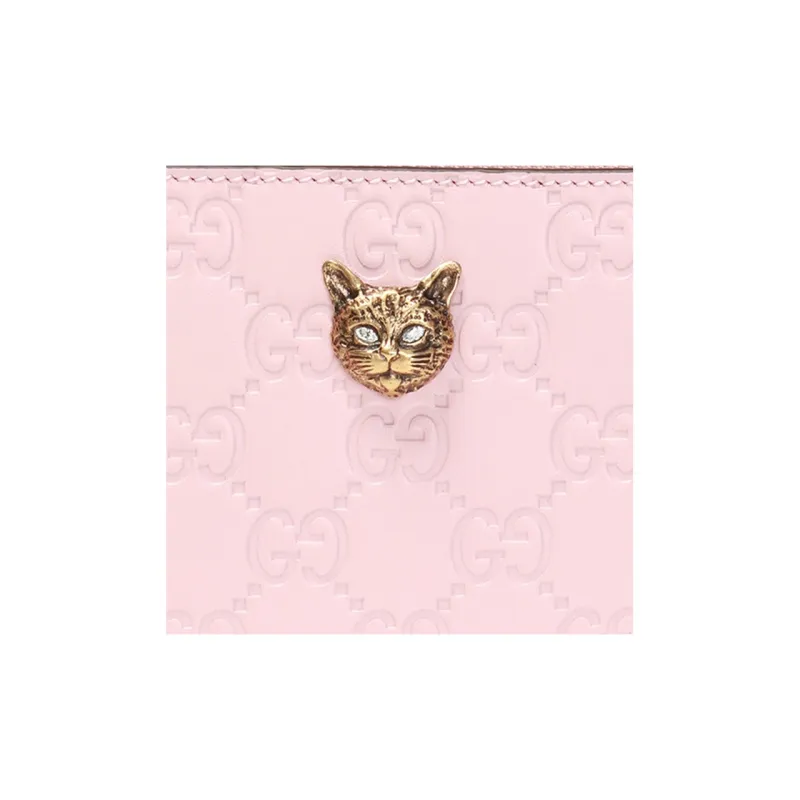 GUCCI Leather Wallet Women's Pink-3