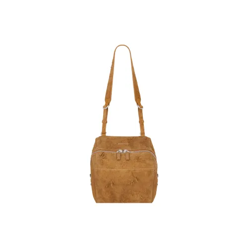 GIVENCHY Pandora Suede Calfskin Shoulder Bag Crossbody Bag Small Size Men's Brown