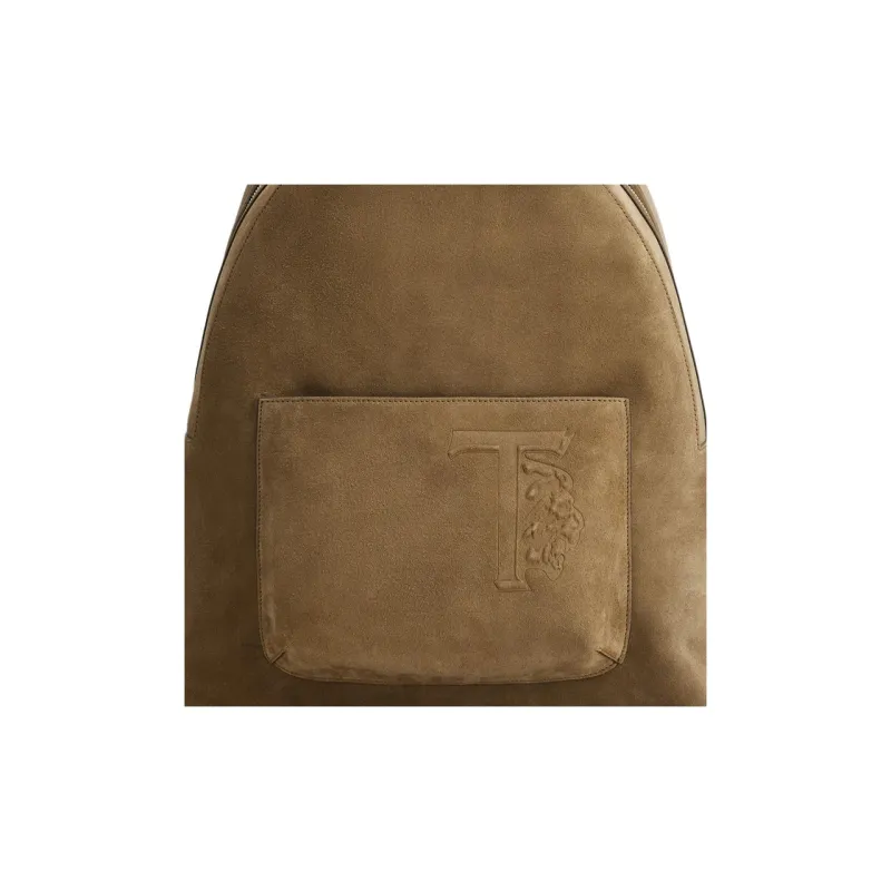 TOD'S Suede Leather Backpack Medium Size Men's Brown-4