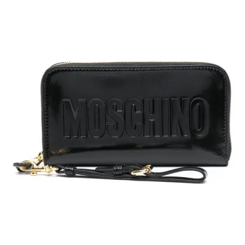 MOSCHINO Calfskin Wallet Women's Black
