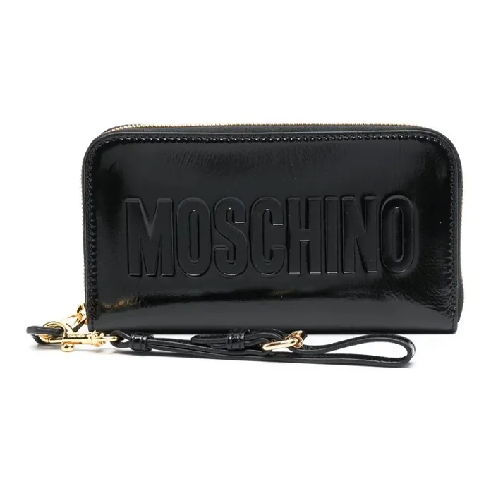 MOSCHINO Calfskin Wallet Women's Black-0