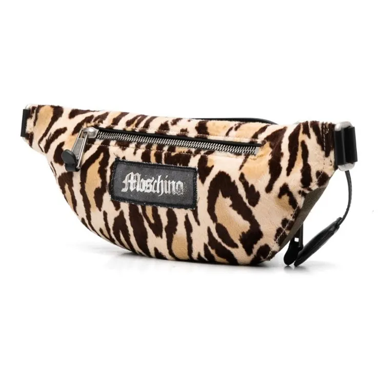 MOSCHINO Wool Blend With Cotton One Shoulder Crossbody Bag Sling Bag Fanny Pack Men's Khaki Green-1