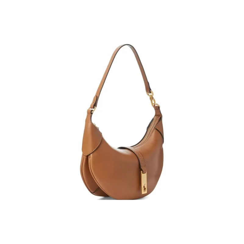 Polo Ralph Lauren Polo Id Small Calfskin Shoulder Bag Tan-1