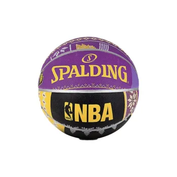 SPALDING Rubber Basketball Yellow Purple Black Size 7 Ball Training Unisex