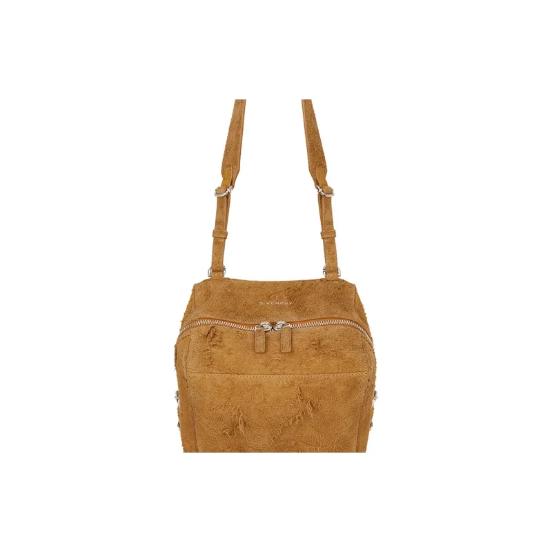 GIVENCHY Pandora Suede Calfskin Shoulder Bag Crossbody Bag Small Size Men's Brown-3