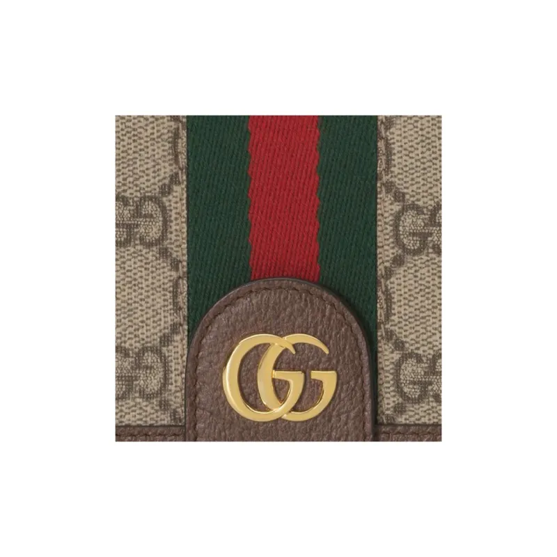 GUCCI Canvas With Leather Passport Holder Unisex Ebony/Brown-4