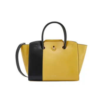 Furla Soft Calfskin Tote Bag Shopping Bag Shoulder Bag Crossbody Bag Handbag Women's Yellow/Black