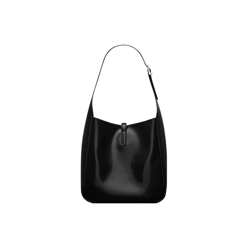 SAINT LAURENT Fabric HOBO Bag Shoulder Bag Women's Black-4
