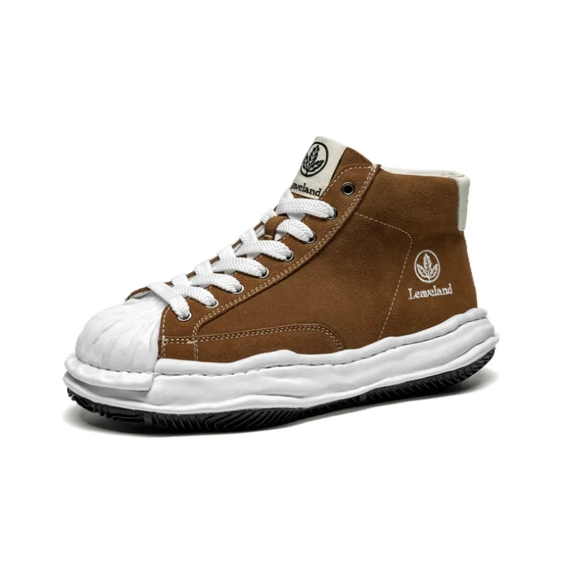 LEAVELAND Height Increasing Mid-Top Skateboard Shoes Unisex-17