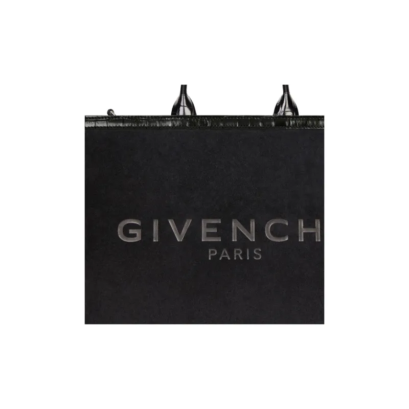 GIVENCHY G-Tote Suede Cow Leather Tote Bag Shopping Bag Handbag Medium Size Women's Black-3