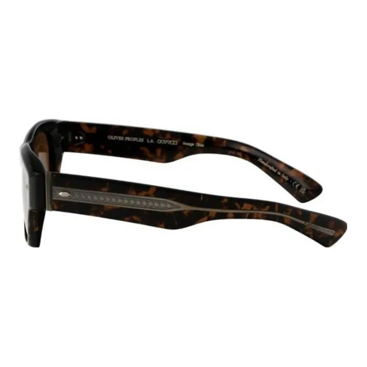 Oliver Peoples Acetate Irregular Shape Sunglasses Unisex Brown-2