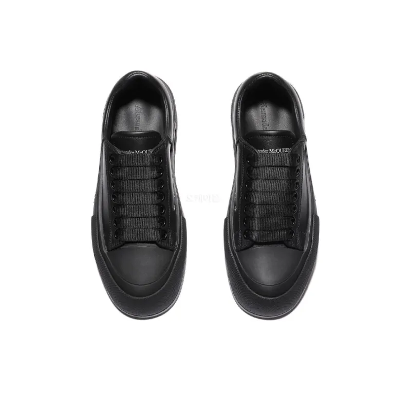 Alexander McQueen Deck Plimsoll Low 'Triple Black' Women's-2