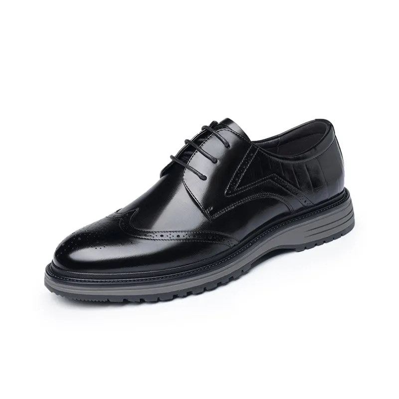 LAORENTOU Dress Shoes Men Low Top Brown-1