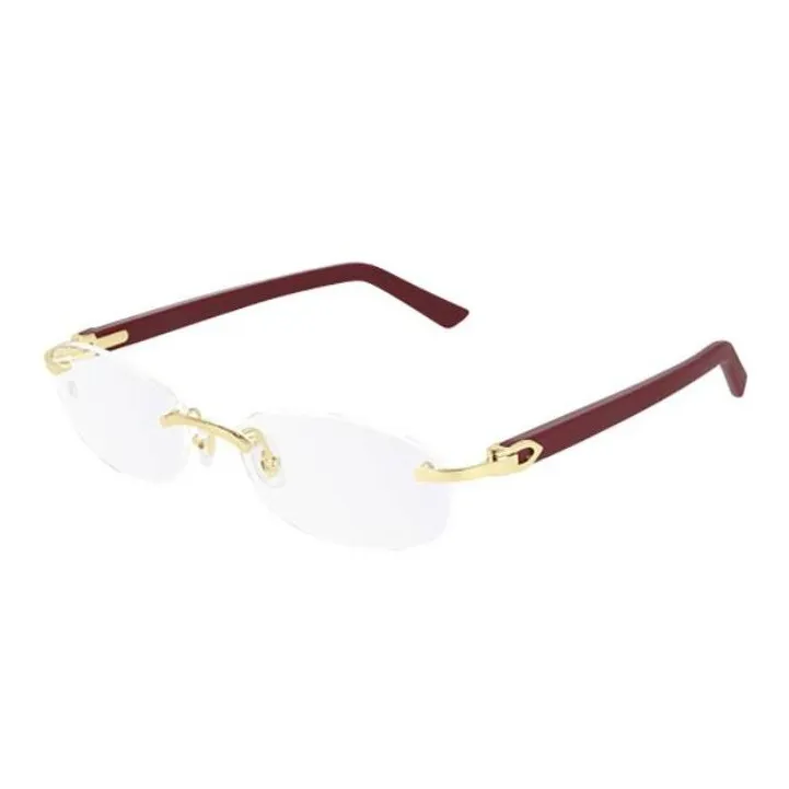 CARTIER EYEGLASSES Metal Oval Eyeglass Frames Unisex Gold-0