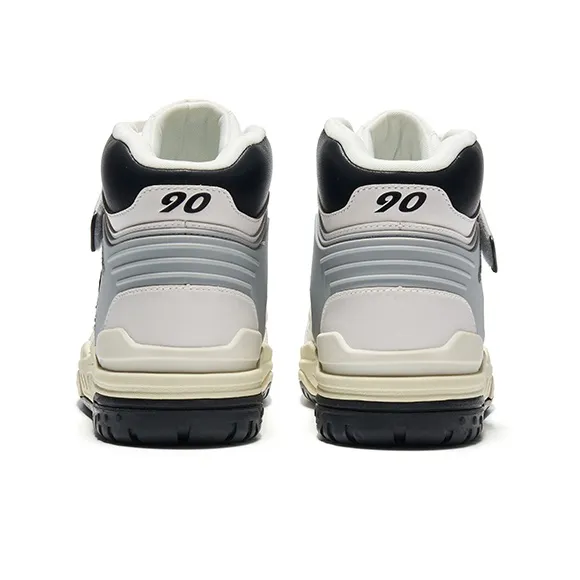Saucony Cross 90 MID Anti Slip Wear Resistant High Top Skateboard Shoes Unisex White Black-3