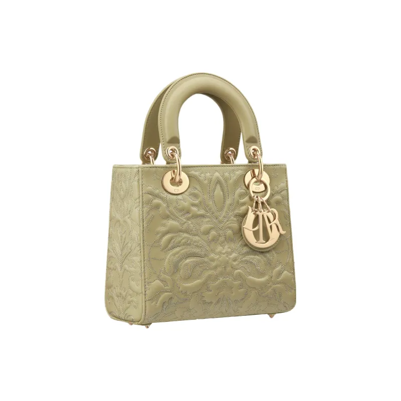 DIOR Lady Dior Lambskin Shoulder Bag Crossbody Bag Handbag Small Size Women's Sage Green-2