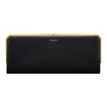 SAINT LAURENT Cow Leather Evening Party Clutch Regular Women's Black